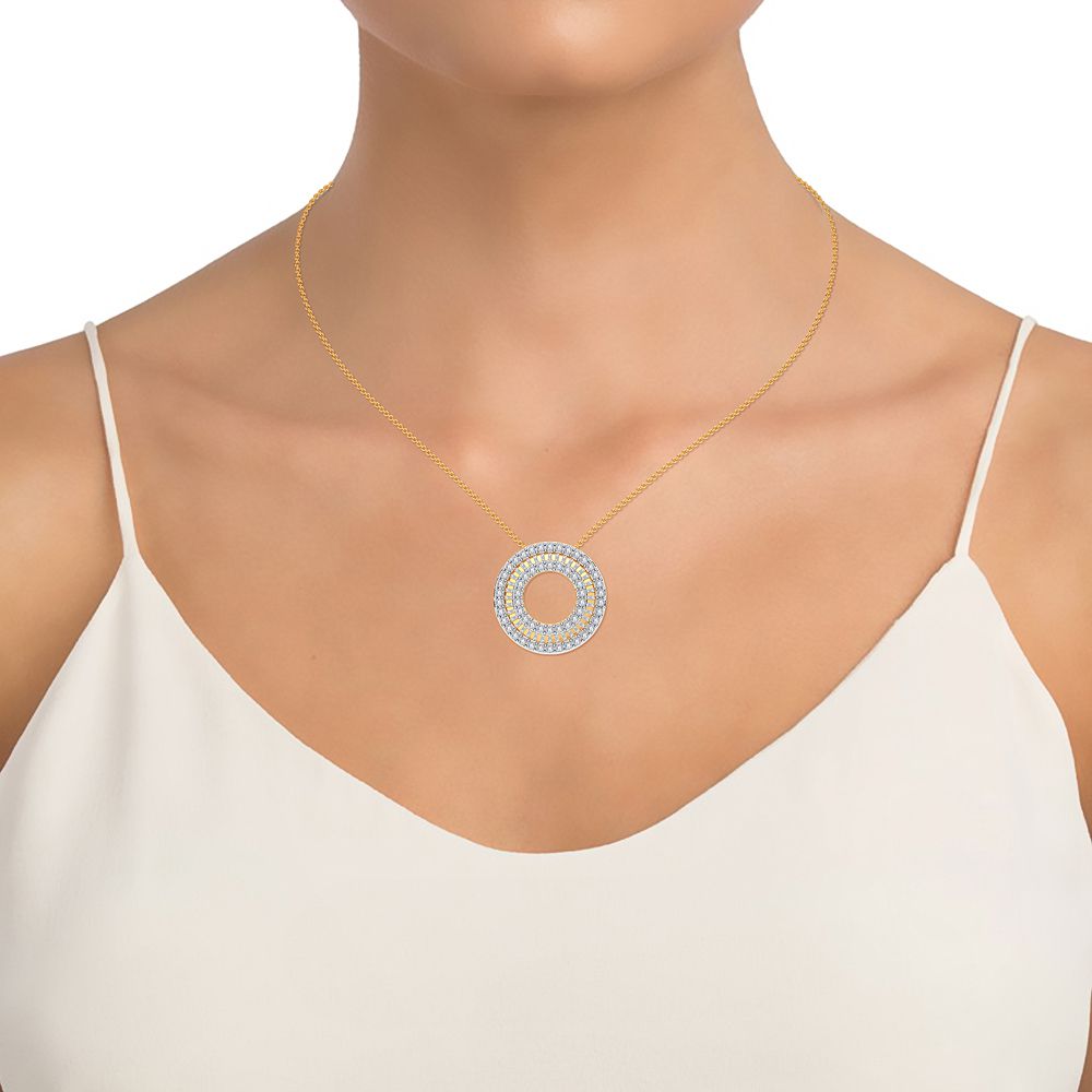 Chic 14K Yellow Gold 0.33CT Lab Diamond Pendant for Her
