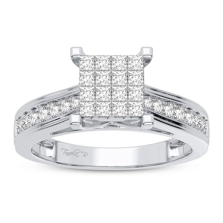 Chic 10k White Gold 0.42CT Lab Diamond Womens Fashion Ring