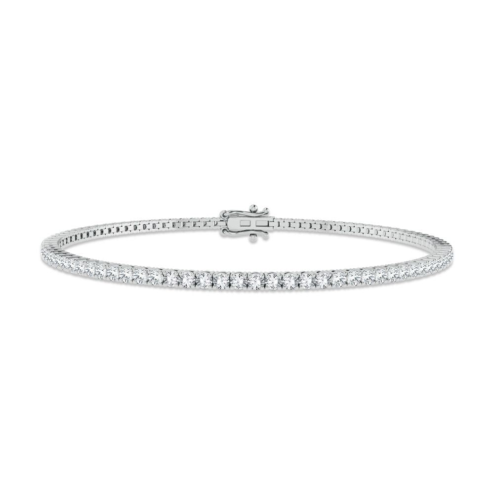 Luminous 14k White Gold 1.75ct Lab Diamond Womens Bracelet