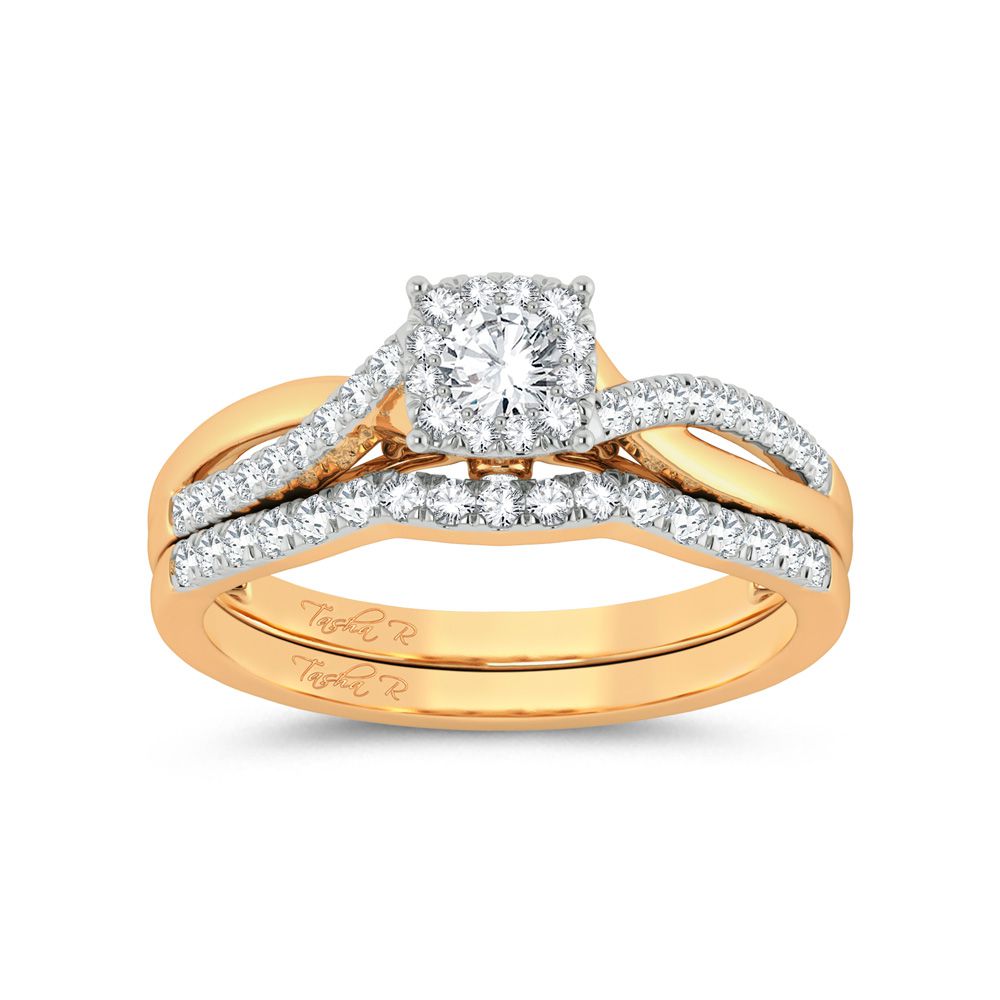 10k Yellow Gold 0.54ct Lab Diamond Bridal Ring for Her