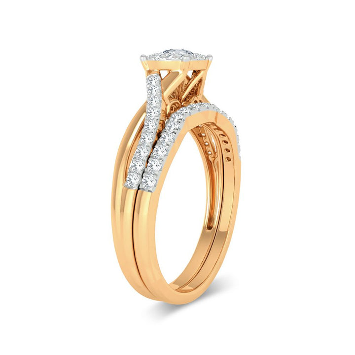 10k Yellow Gold 0.54ct Lab Diamond Bridal Ring for Her