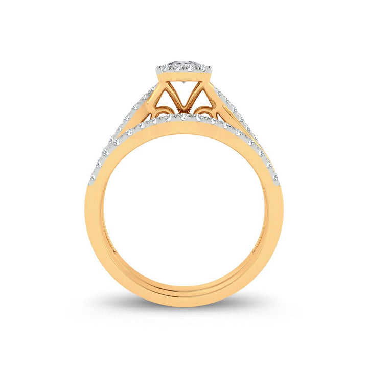 10k Yellow Gold 0.54ct Lab Diamond Bridal Ring for Her