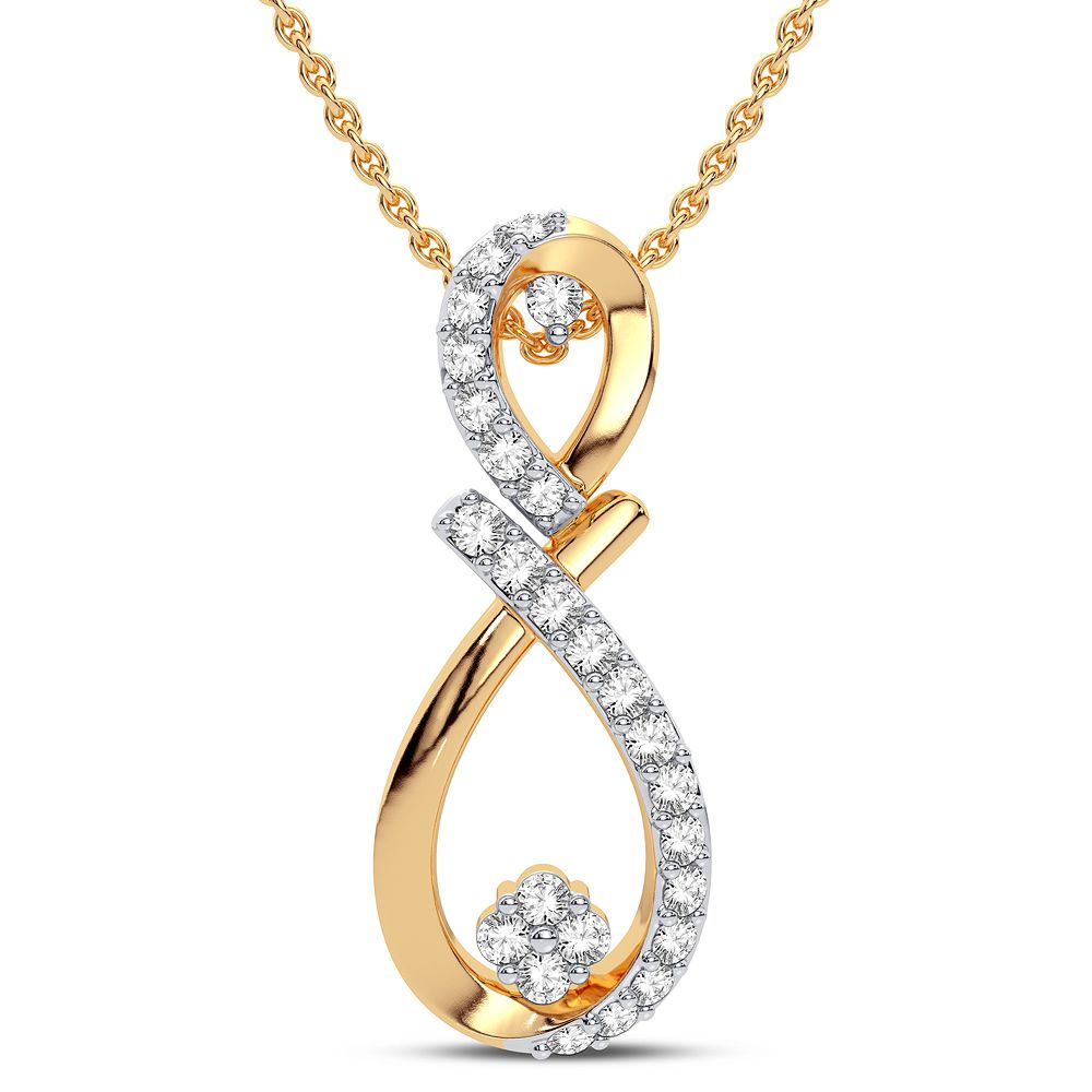 Luminous 14K Yellow Gold Lab Diamond Womens Pendant Charm