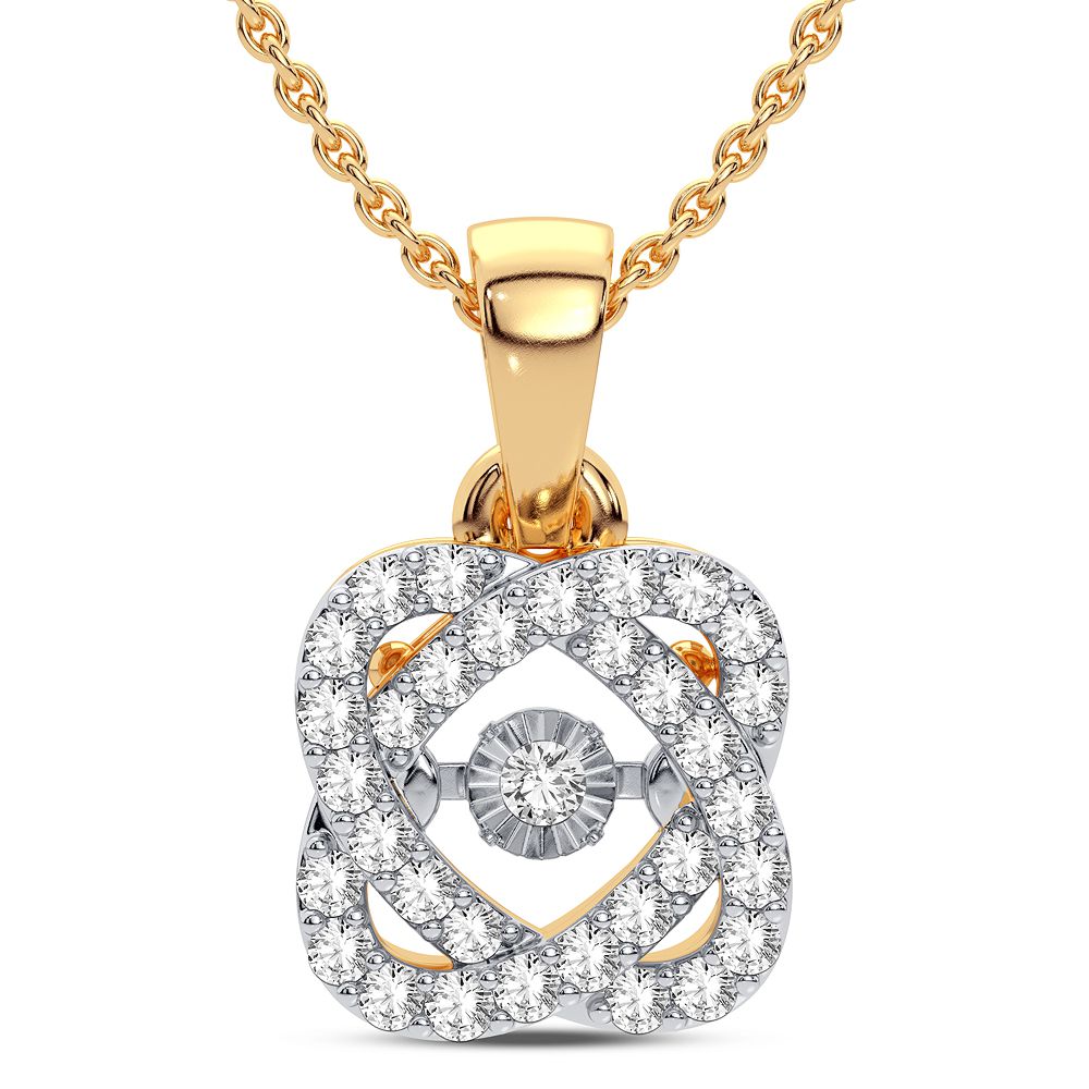 Delicate 14K Yellow Gold Lab Diamond Womens Pendant