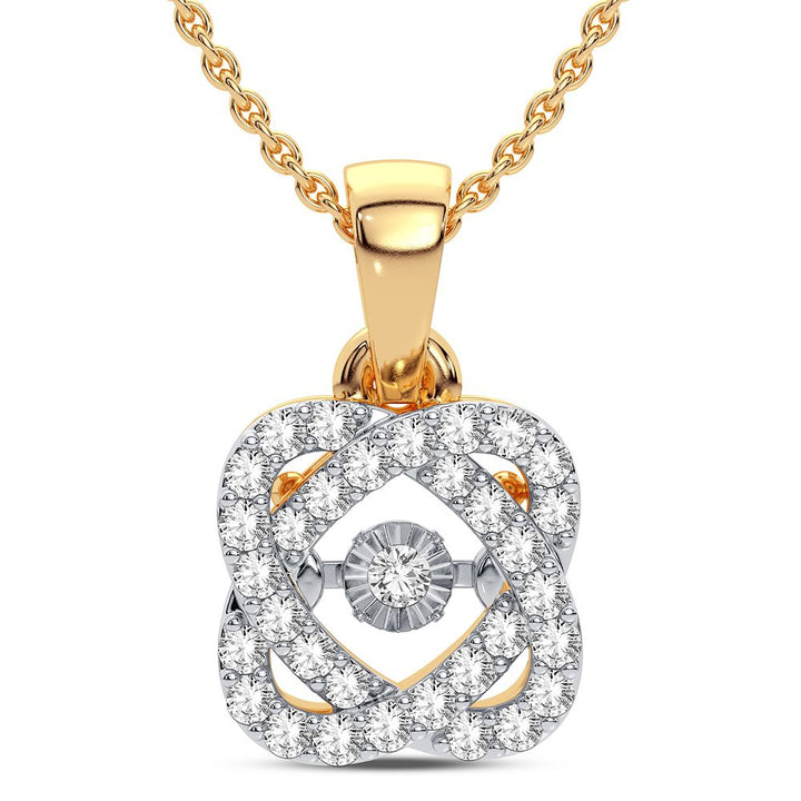 Delicate 14K Yellow Gold Lab Diamond Womens Pendant