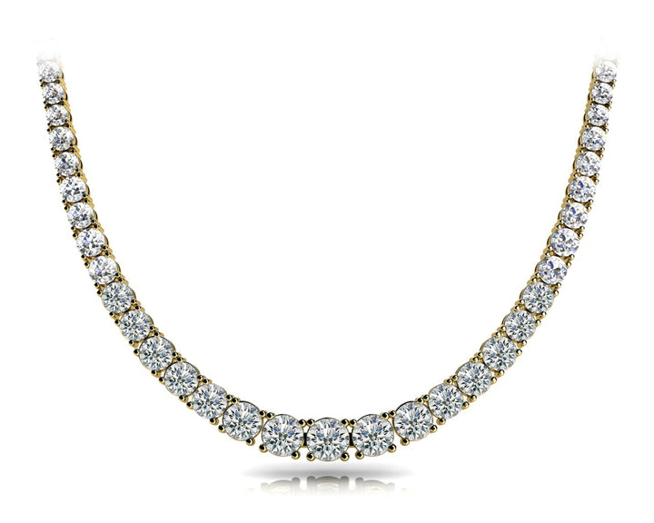 18K Yellow Gold Diamond Graduated Necklace