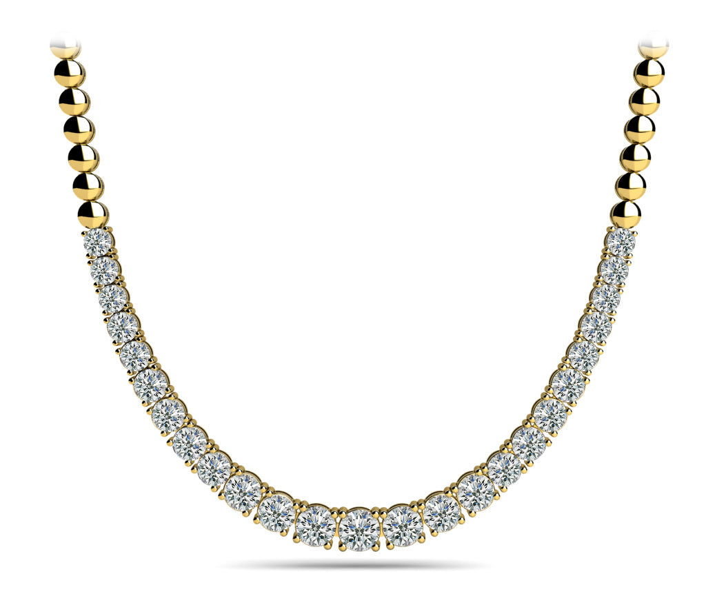 18K Yellow Gold Diamond Fashion Necklace