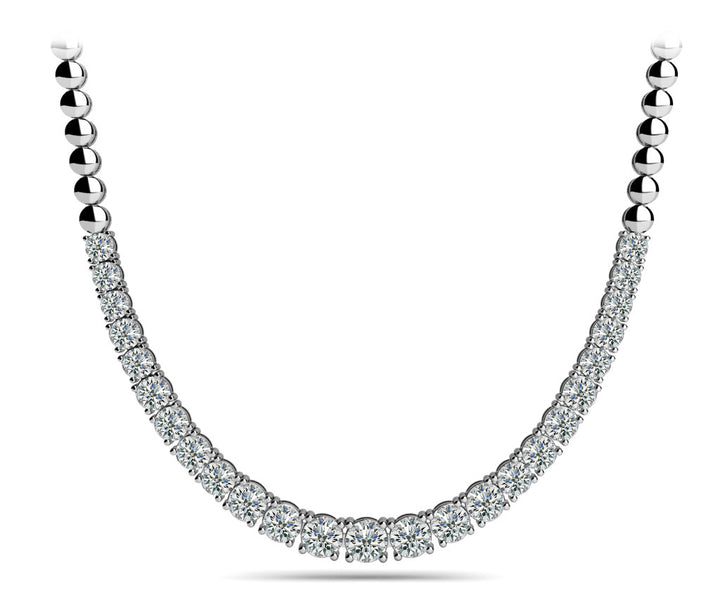 18K White Gold Multi-Diamond Fashion Necklace