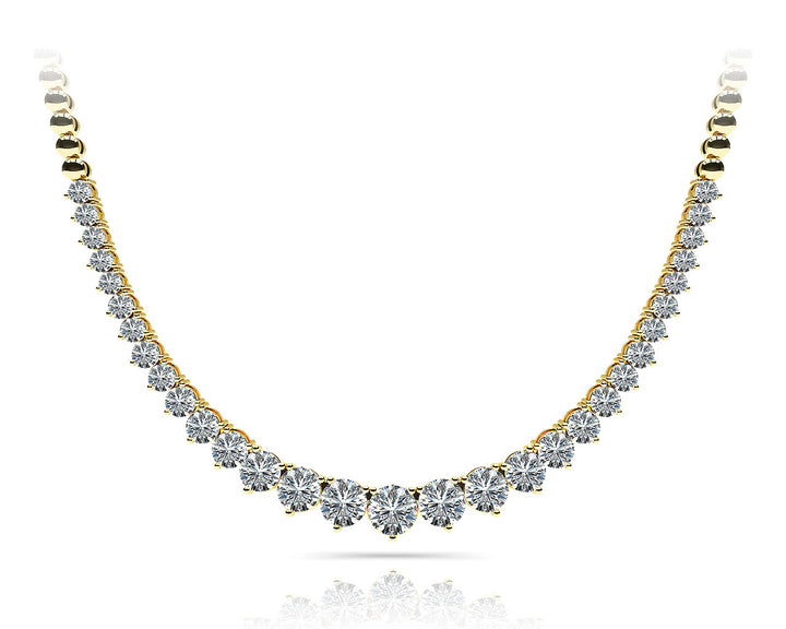 18K Yellow Gold Lab Diamond Graduated Necklace