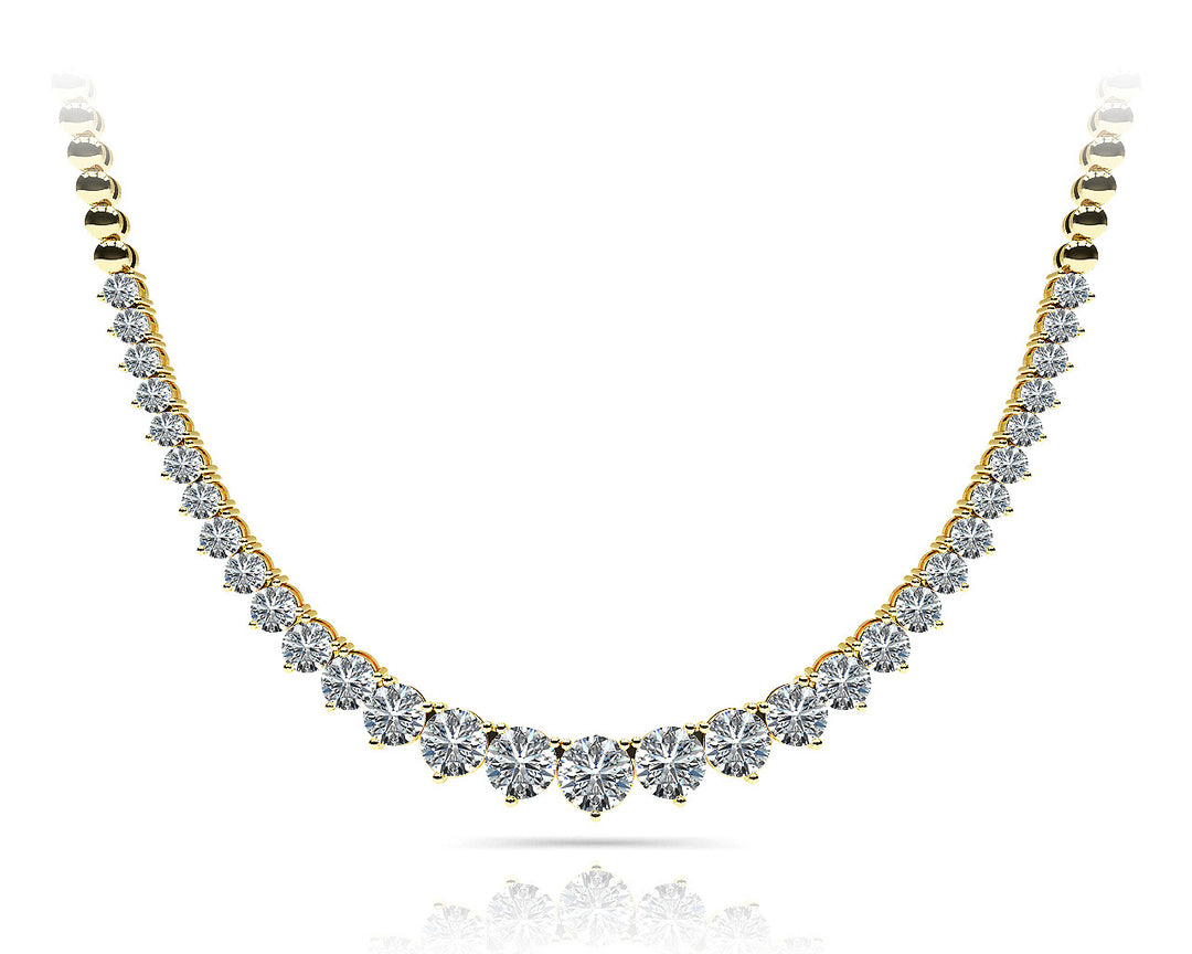14K Yellow Gold Lab Diamond Graduated Necklace