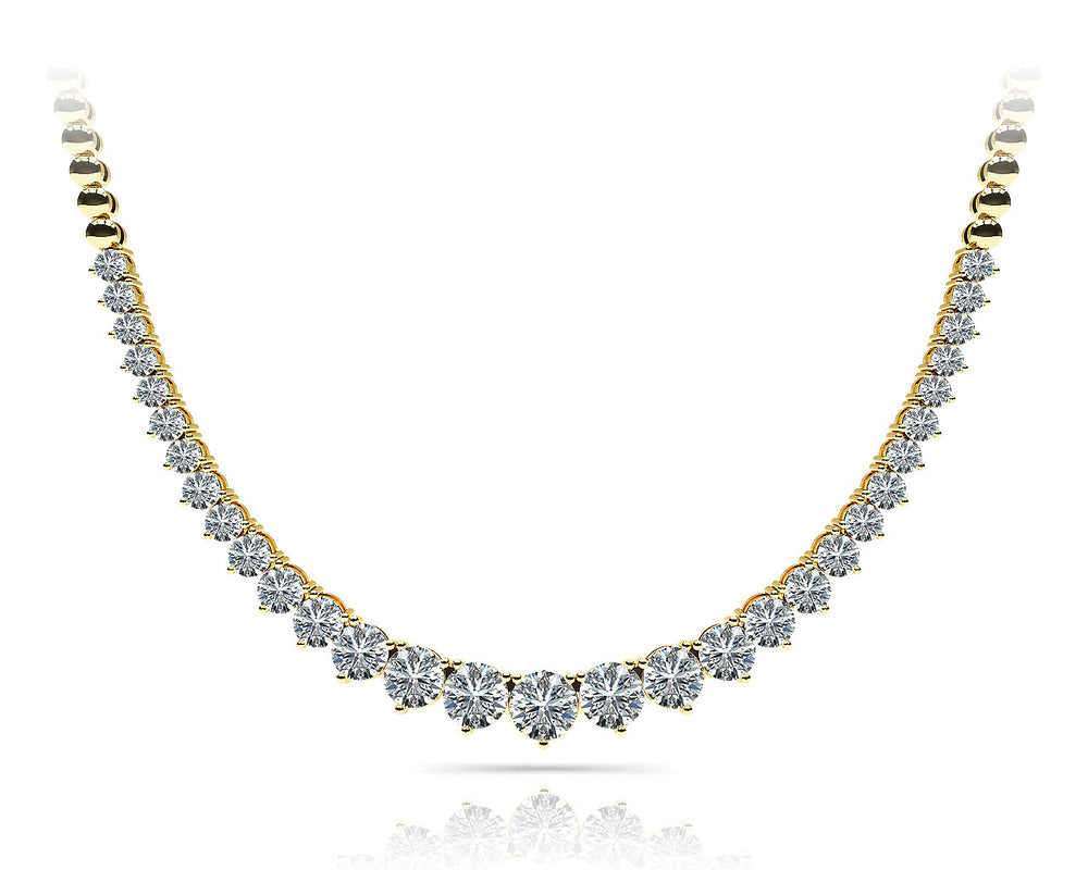 18K Yellow Gold Lab Diamond Graduated Necklace