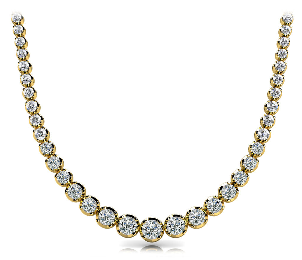 18K Yellow Gold Diamond Graduating Necklace
