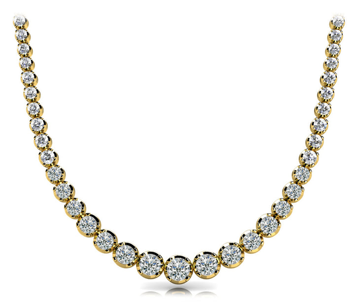 18K Yellow Gold Diamond Graduating Necklace
