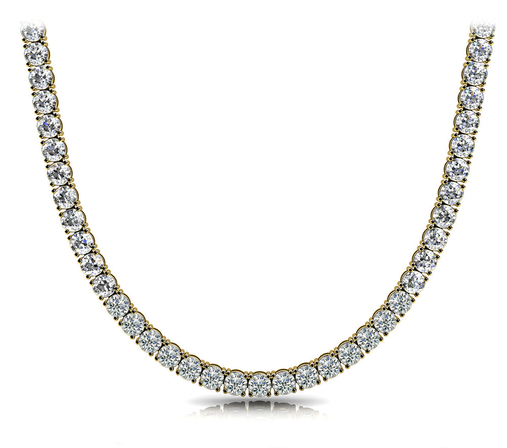 14K Yellow Gold Lab Diamond Riviera Necklace