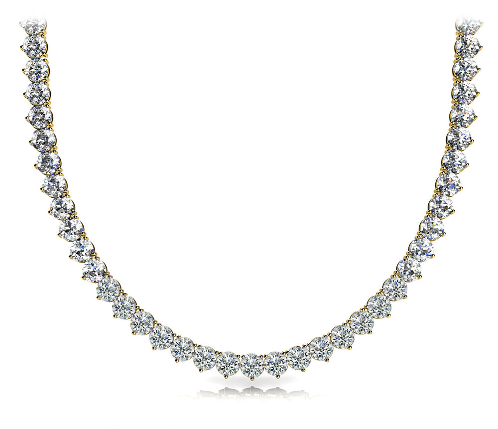 14K Yellow Gold Lab Diamond Riviera Necklace