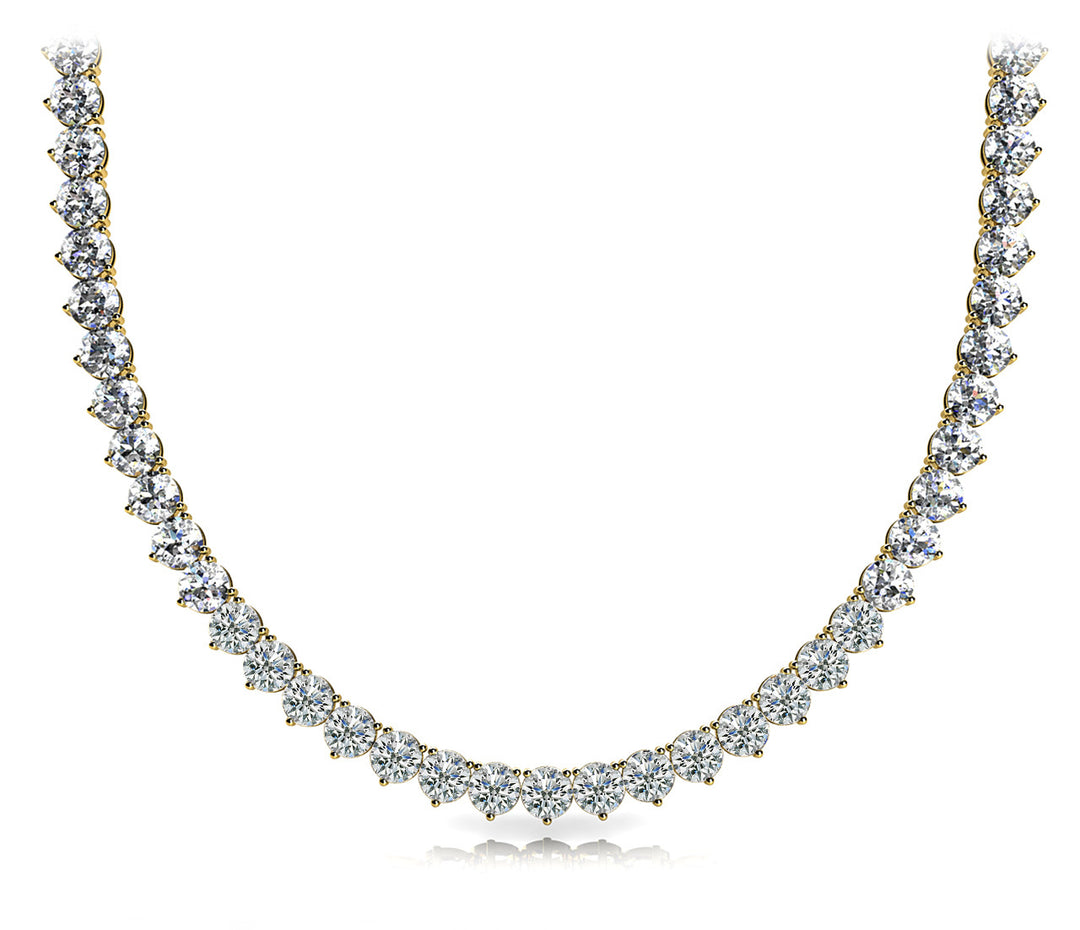 14K Yellow Gold Lab Diamond Riviera Necklace