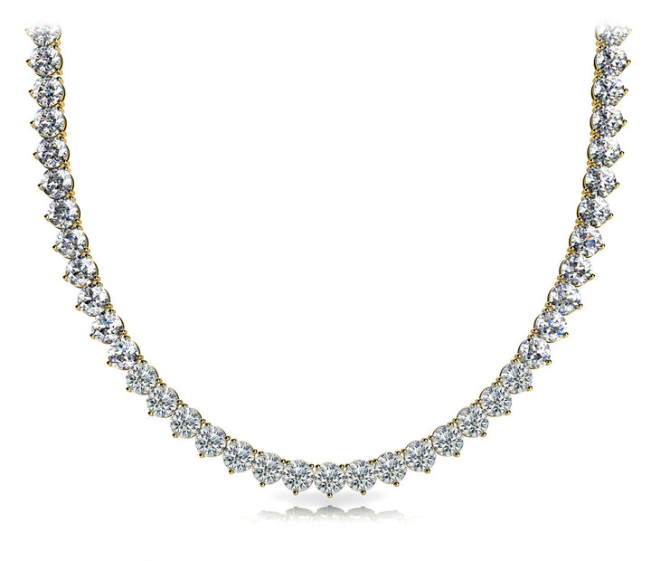 18K Yellow Gold Lab Diamond Riviera Necklace