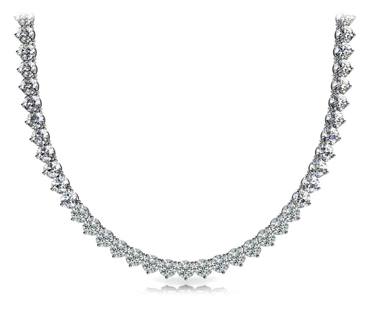 Lab Diamond 3 Prong Riviera Necklace
