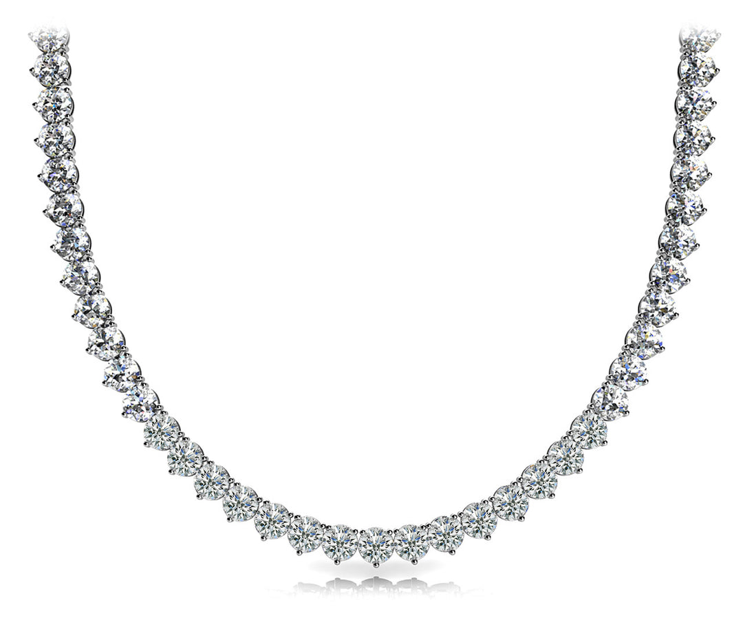 Lab Diamond 3 Prong Riviera Necklace
