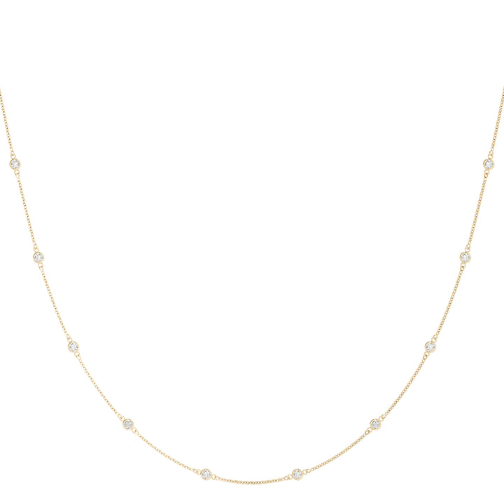 14K Yellow Gold 10-Diamond Layered Chain