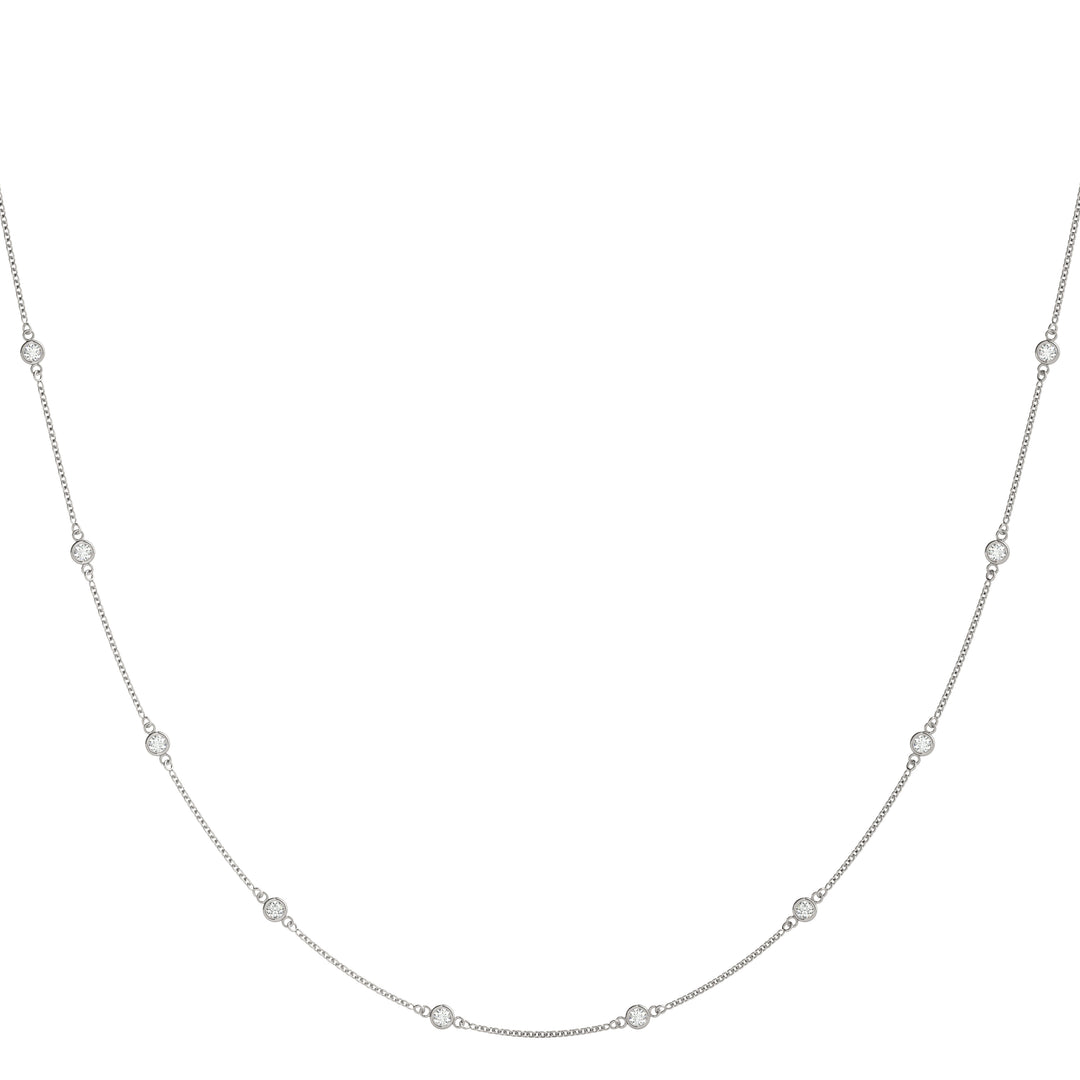White Gold 1.1mm Lab Diamond Chain Necklace