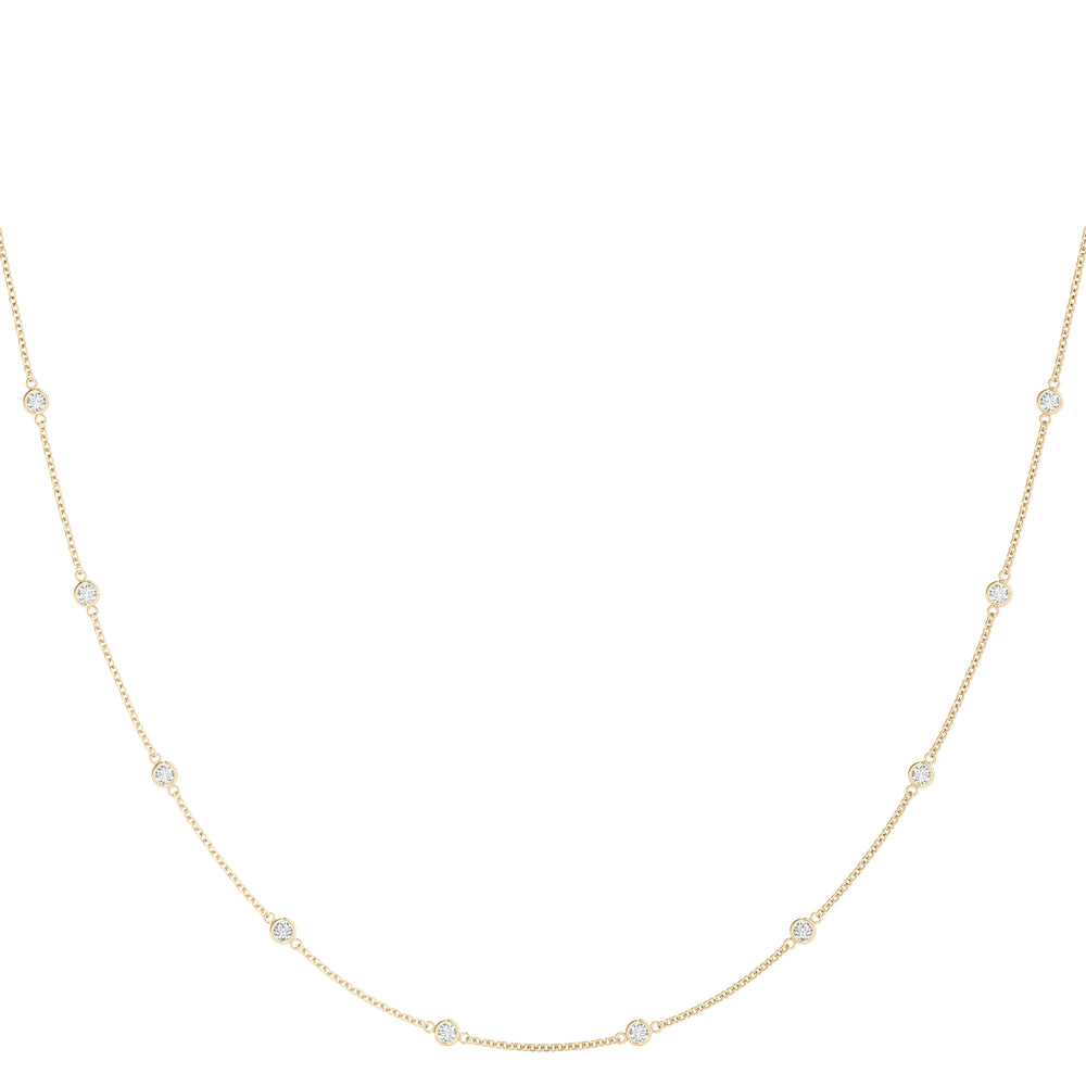 14K Yellow Gold Lab Diamond Chain Necklace
