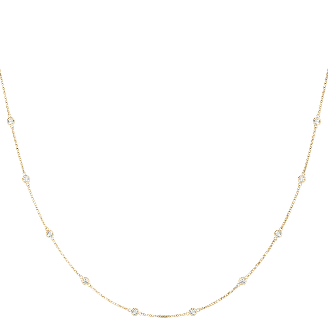 14K Yellow Gold Lab Diamond Chain Necklace