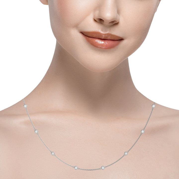 14K White Gold 1 ct Diamond Fashion Necklace