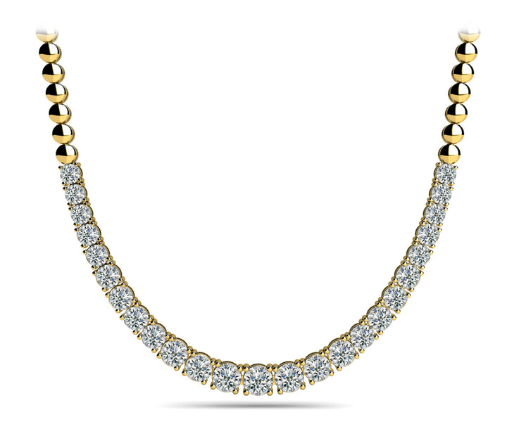 18K Yellow Gold 2ctw Round Diamond Necklace
