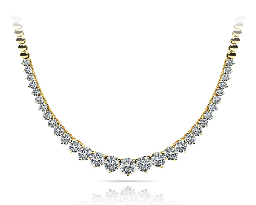 18K Yellow Gold Lab Diamond Graduated Necklace