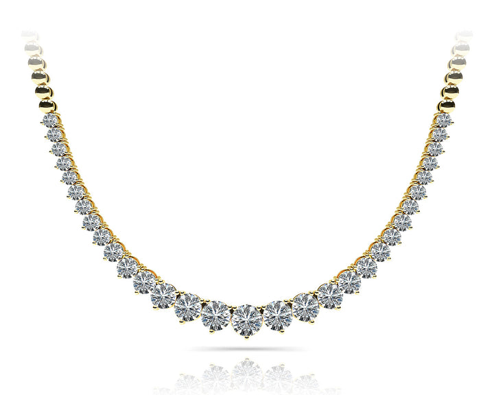 18K Yellow Gold Lab Diamond Graduated Necklace