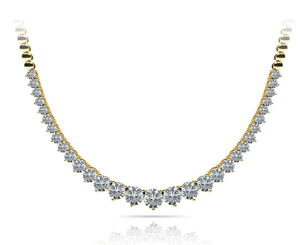 18K Yellow Gold Lab Diamond Graduated Necklace