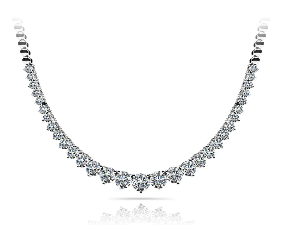 14K Gold Lab Diamond Graduated Necklace