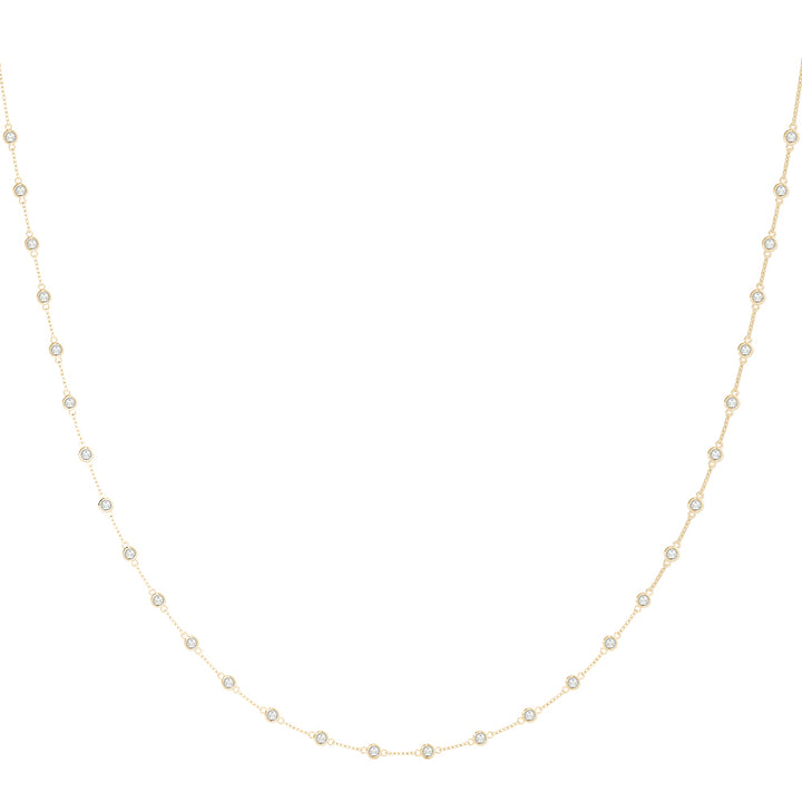 18K Yellow Gold Lab Diamond Chain Necklace