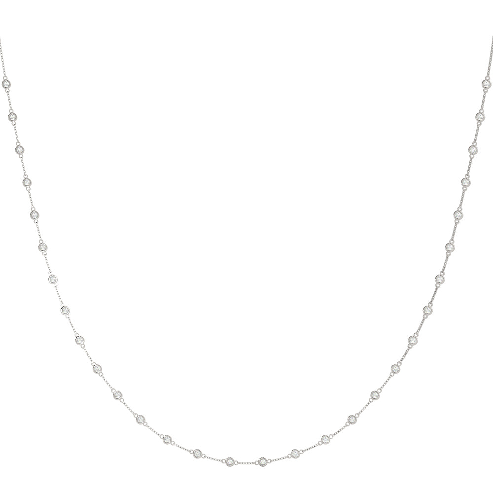 Platinum White Diamond Chain Necklace