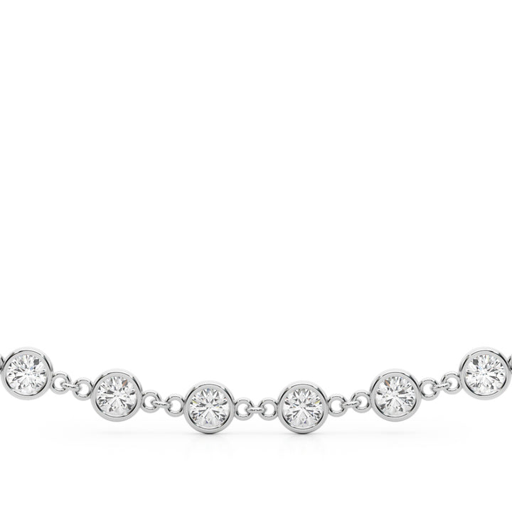 18K White Gold Lab Diamond Paper Clip Necklace