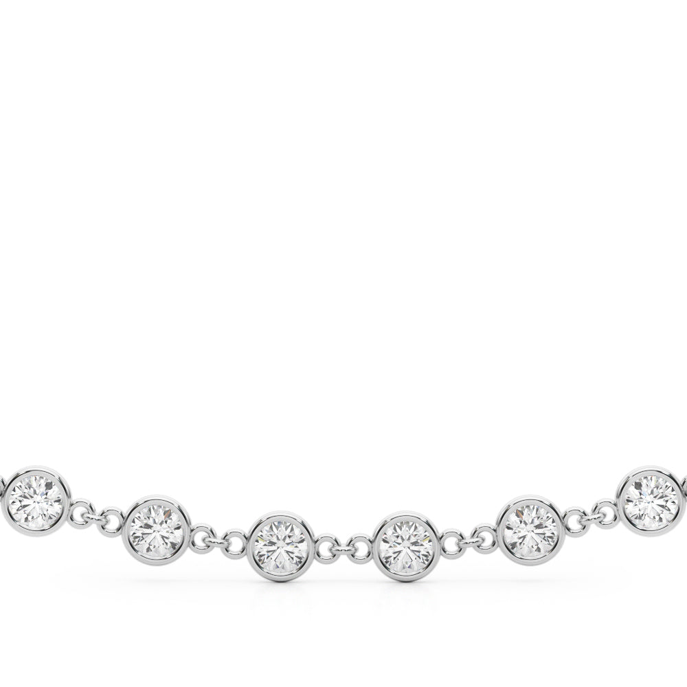 14K White Gold Lab Diamond Paper Clip Necklace
