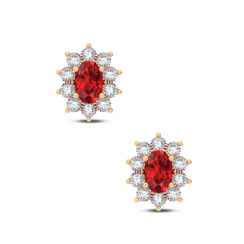 10K Yellow Gold Lab Diamond Stud Earrings for Women
