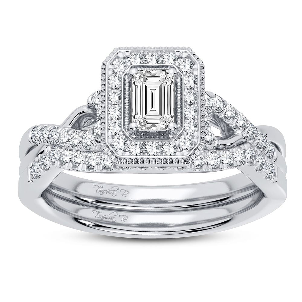 Sparkling 14k White Gold Lab Diamond Bridal Ring (0.50CT)