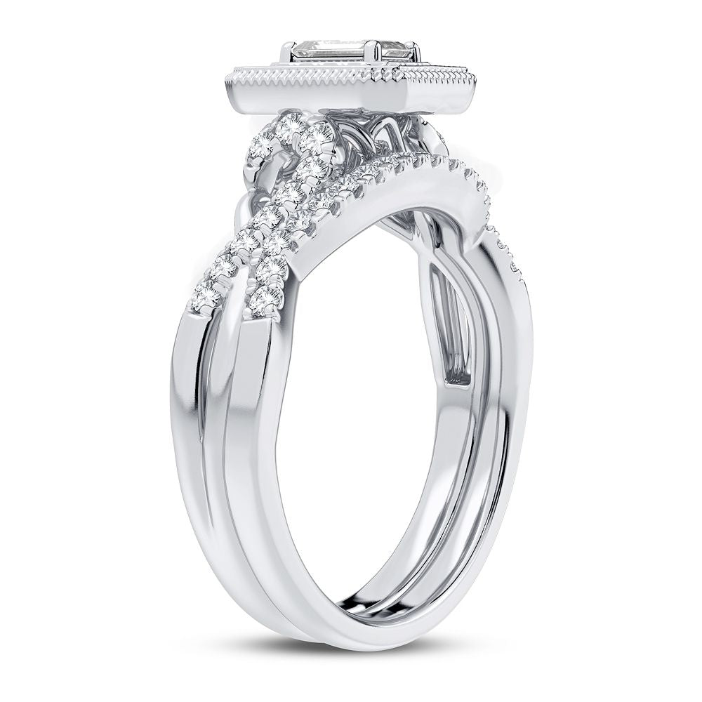 Sparkling 14k White Gold Lab Diamond Bridal Ring (0.50CT)