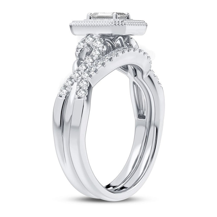 Sparkling 14k White Gold Lab Diamond Bridal Ring (0.50CT)