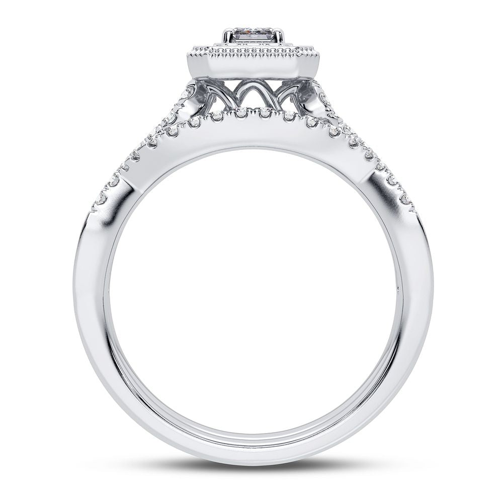 Sparkling 14k White Gold Lab Diamond Bridal Ring (0.50CT)