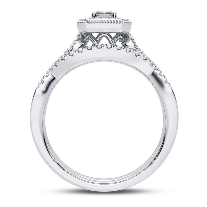 Sparkling 14k White Gold Lab Diamond Bridal Ring (0.50CT)