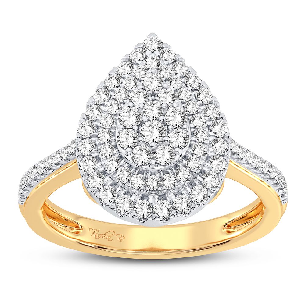 10k Yellow Gold Lab Diamond Womens Fashion Ring - 0.50CT