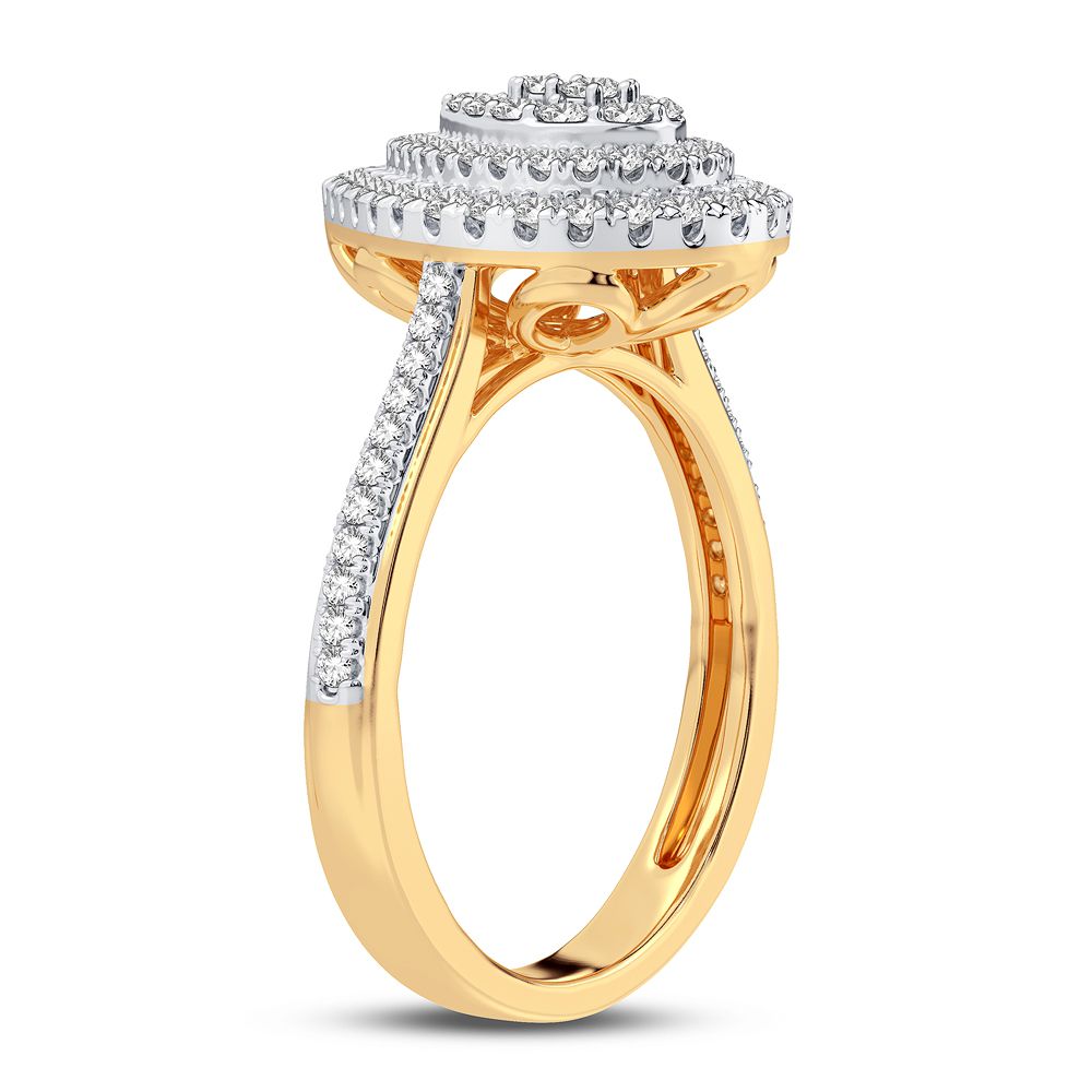 10k Yellow Gold Lab Diamond Womens Fashion Ring - 0.50CT