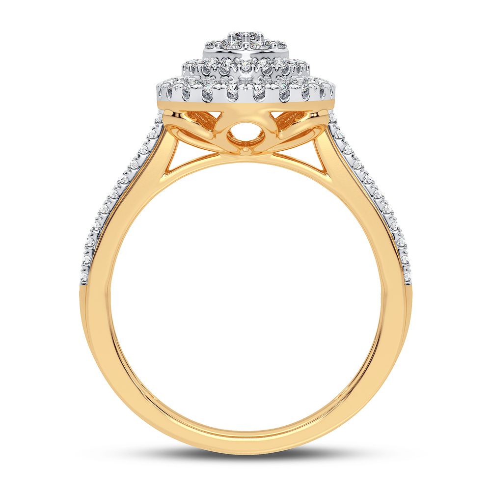 10k Yellow Gold Lab Diamond Womens Fashion Ring - 0.50CT
