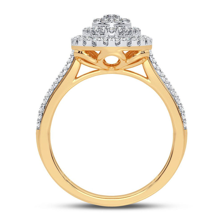 10k Yellow Gold Lab Diamond Womens Fashion Ring - 0.50CT