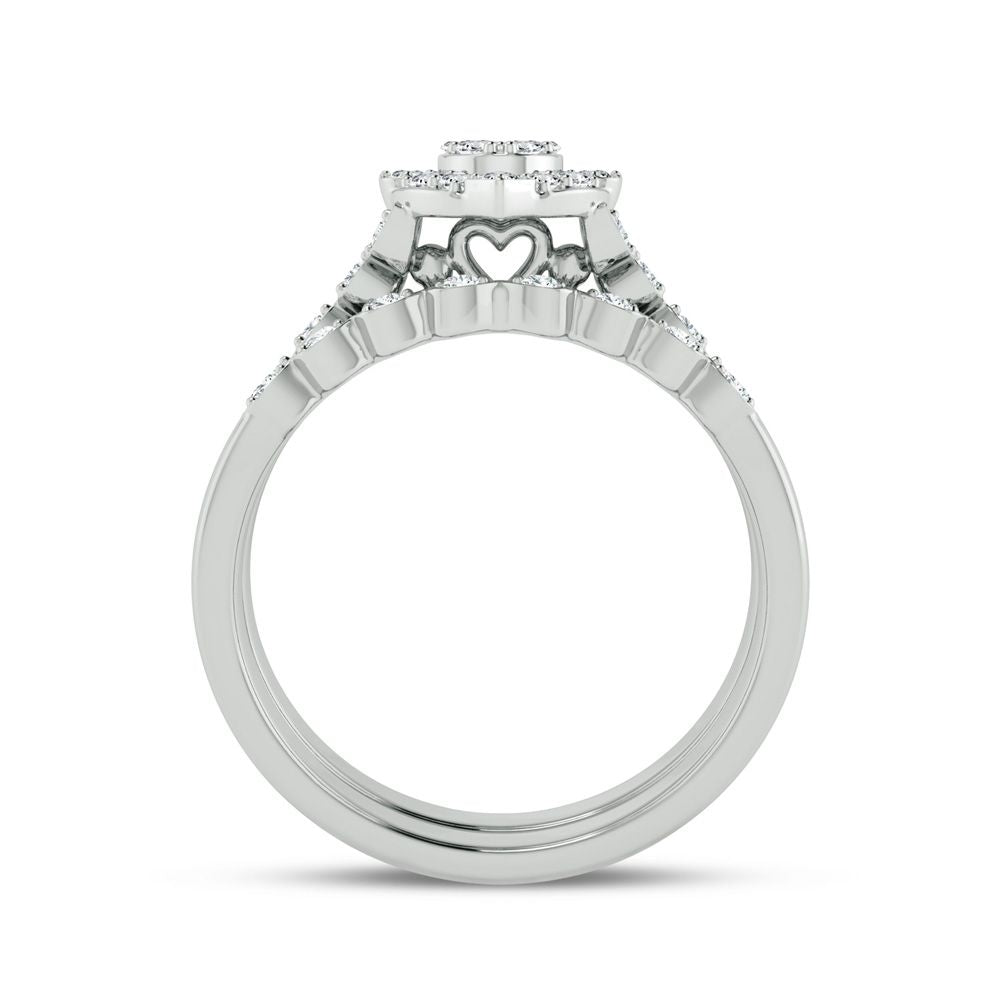 Timeless 14k White Gold Lab Diamond Bridal Ring Set