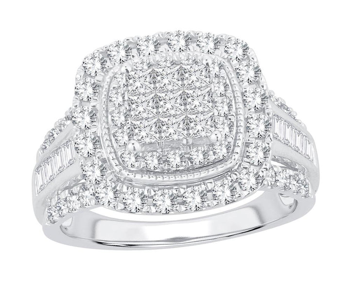 Luminous 10k White Gold 0.50ct Lab Diamond Fashion Ring