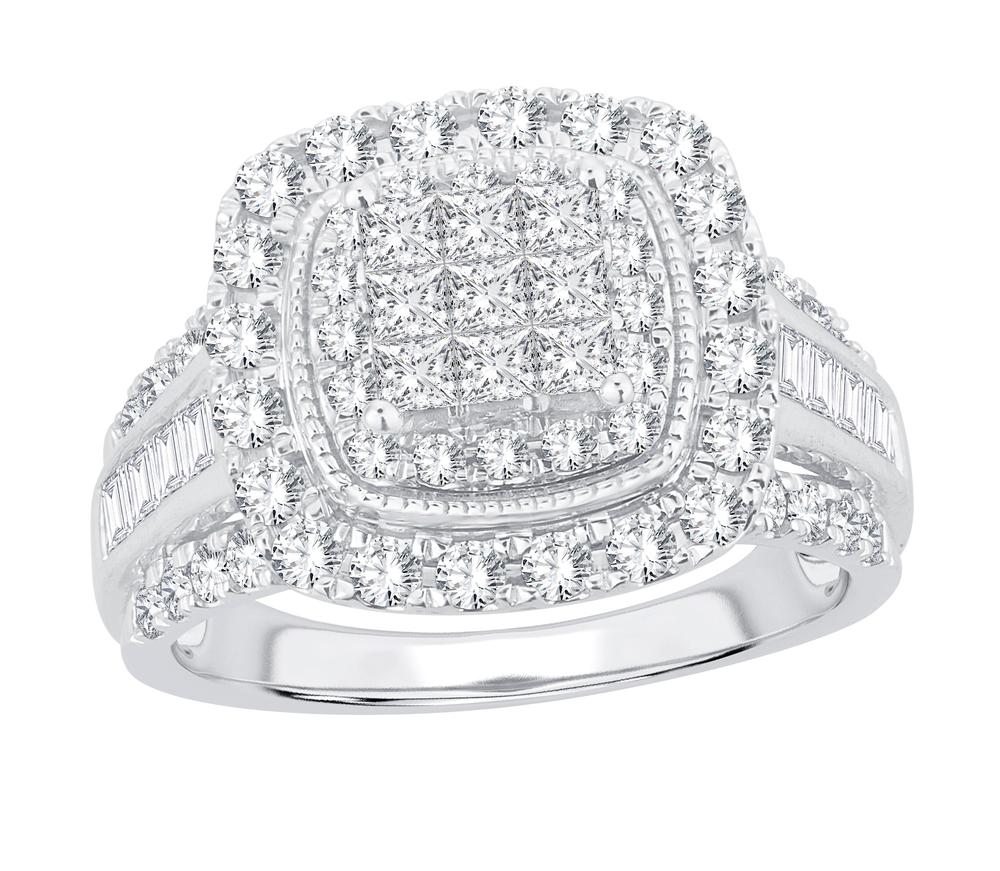 Brilliant 10k White Gold 2ct Lab Diamond Engagement Ring